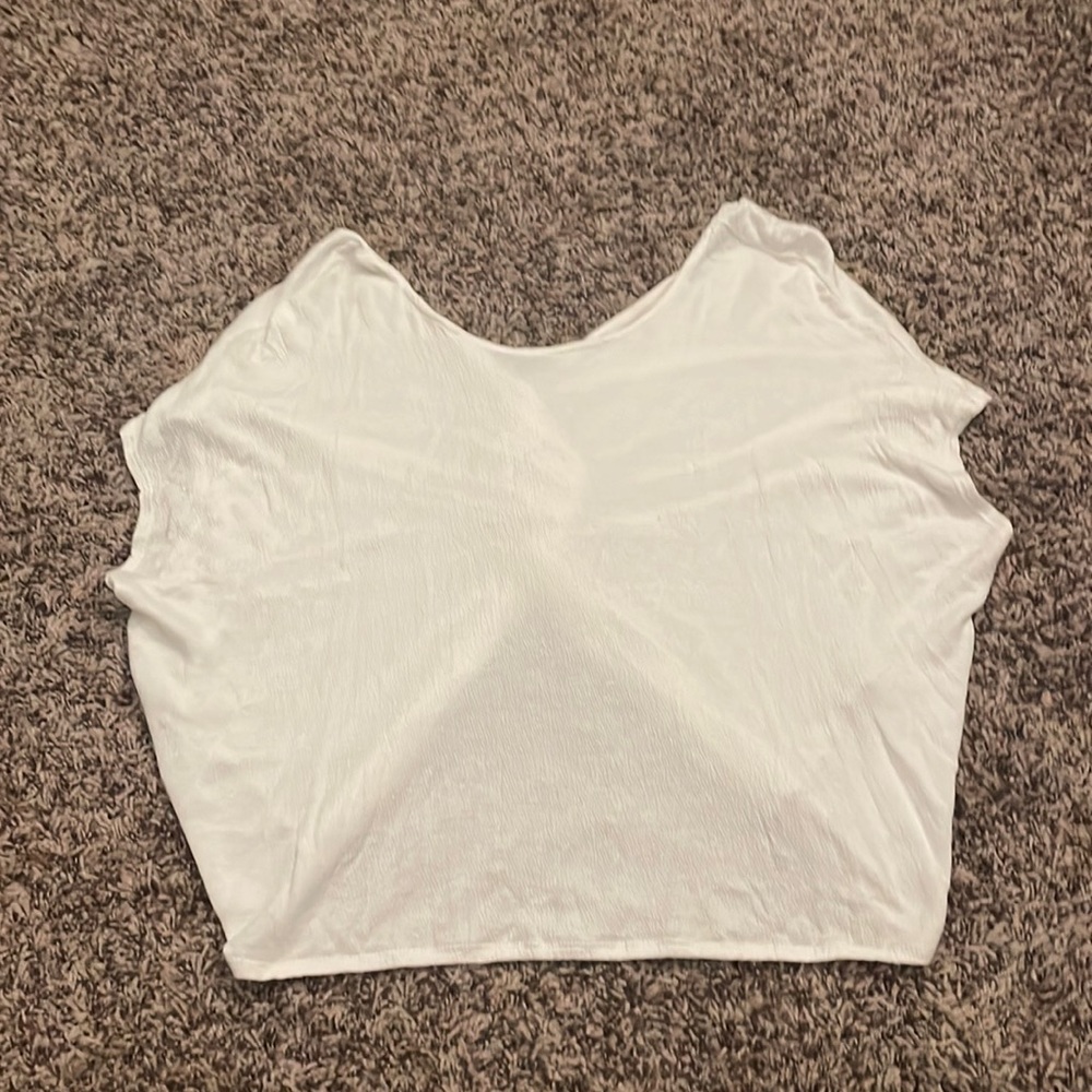 White top with tie back